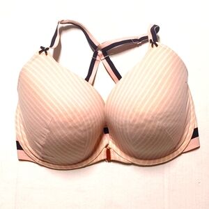 Cacique Pink and Black Striped Bra